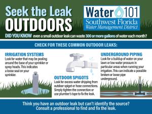 Seek the leak outdoors graphic